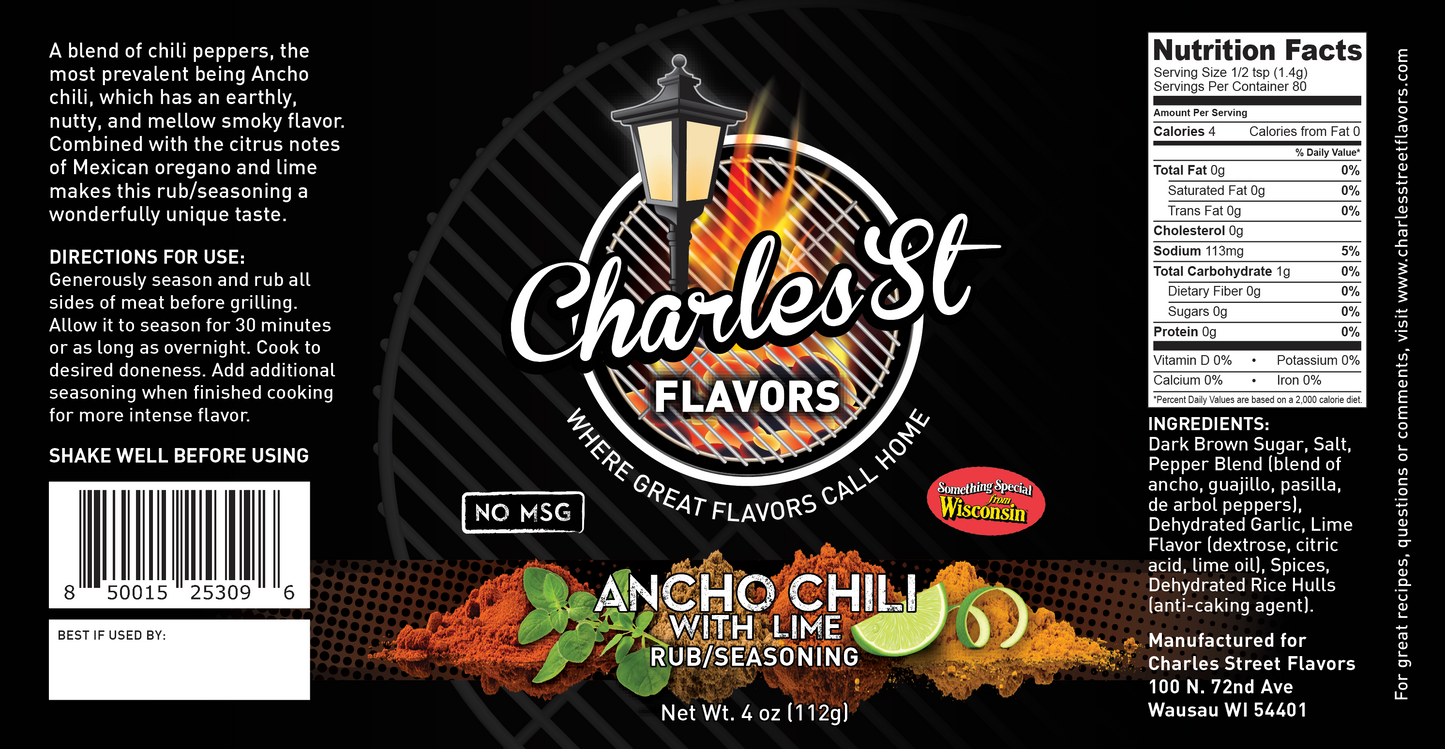 Ancho Chili with Lime Rub/Seasoning